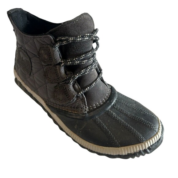 Sorel Out N About Womens Boots 6.5 Gray Quilted Duck Waterproof Ankle Booties - Picture 1 of 11